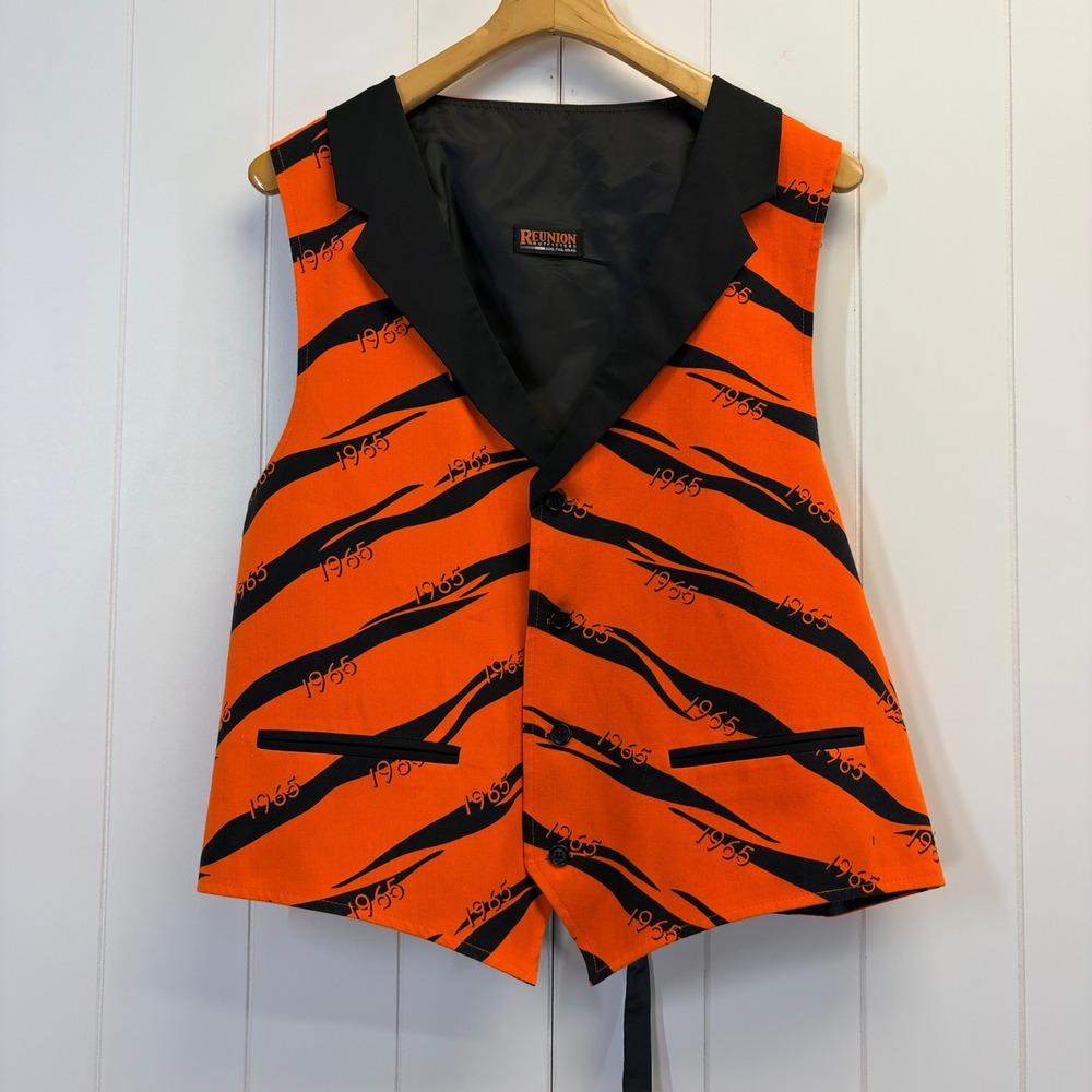 Vintage Reunion Outfitters 1965 Tiger Stripe  Vest Men Size 44 Collegiate Preppy